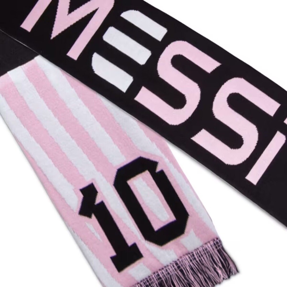 Adidas Inter Miami CF Lionel Messi Scarf JJ4393 Black Pink #10 Neck Wrap‎